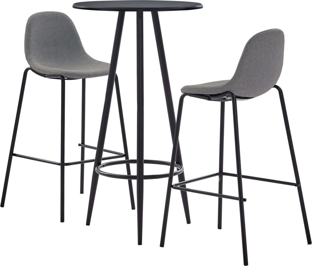 vidaXL 3-częściowy zestaw mebli barowych, tkanina, taupe