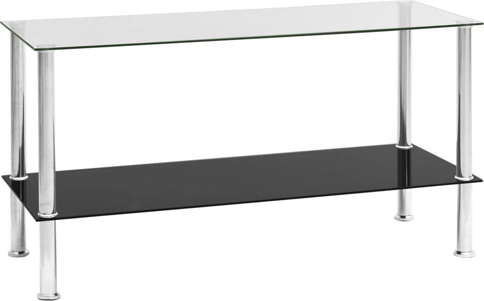 vidaXL Stolik kawowy, przezroczysty, 110x43x60 cm, hartowane szkło