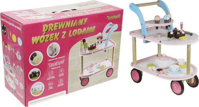 Norimpex Wózek drewniany z lodami