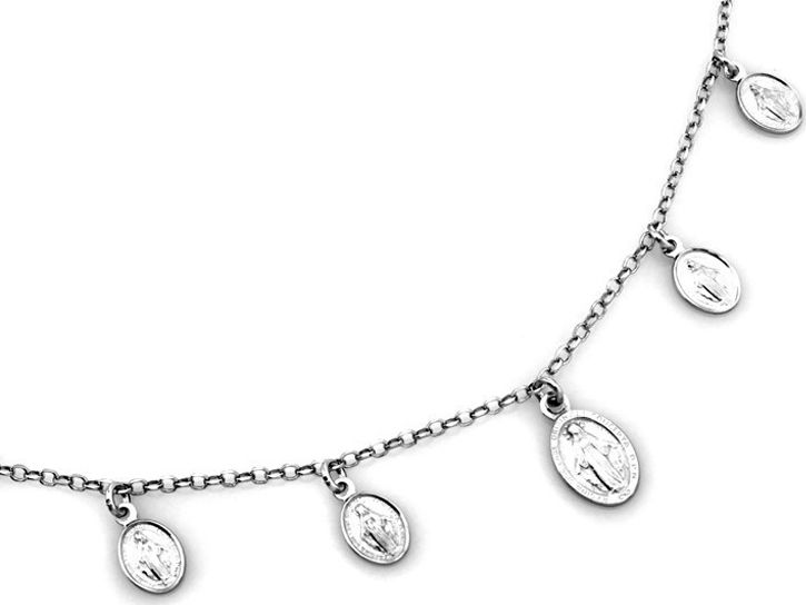 Lovrin SREBRNY NASZYJNIK 925 ŁAŃCUSZEK Z MEDALIKAMI