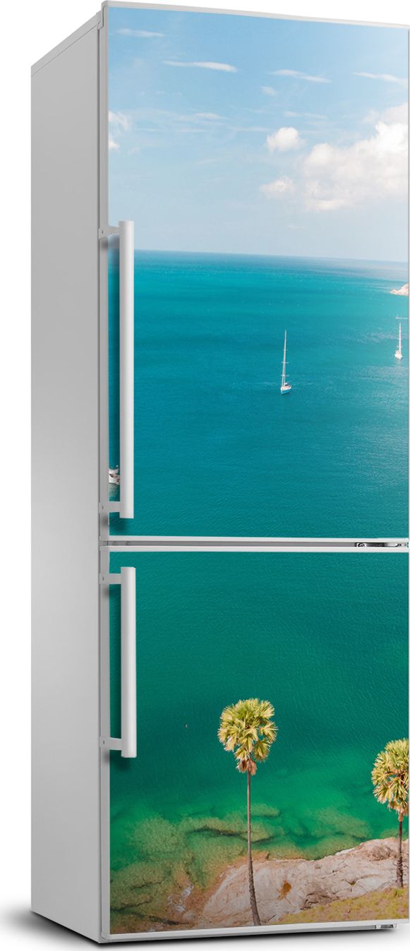 Tulup Naklejka samoprzylepna na lodówkę 70x190 cm Jachty Tajlandia