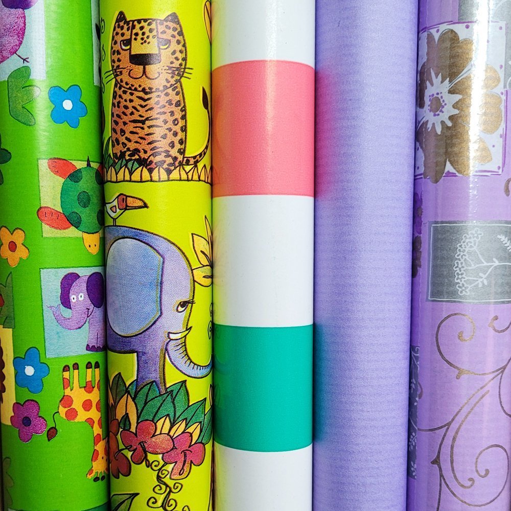 Papier zestaw do pakowania prezentów 57cmx2m 5szt ZST37