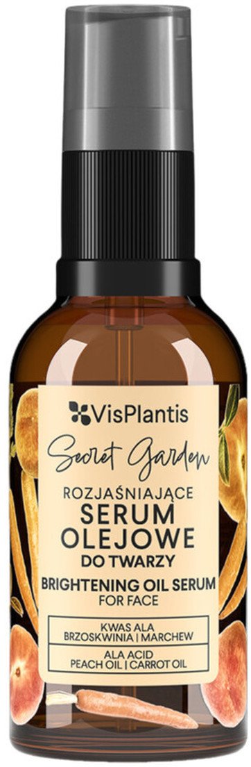 Vis Plantis Secret Garden Rozjaśniające serum olejowe do twarzy Kwas ALA & Brzoskwinia & Marchew 30ml