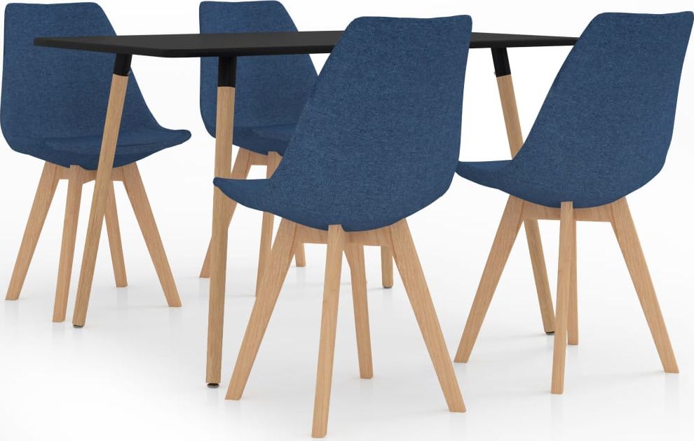 vidaXL 5-częściowy zestaw mebli jadalnianych, niebieski
