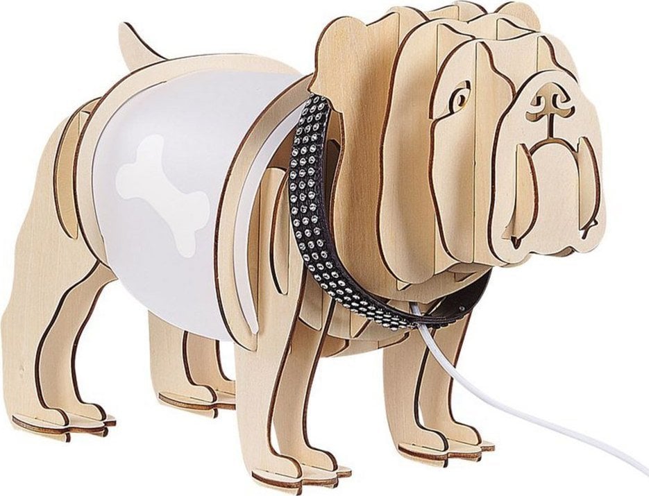 Lampa stołowa Beliani Lampa stołowa pies jasne drewno DOUCE!