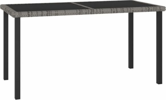 vidaXL Stół ogrodowy, jadalniany, szary, 140x70x73 cm, rattan PE