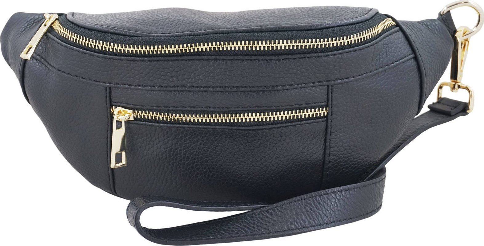 Barberinis Damska torebka nerka skórzana z kieszenią - Czarna