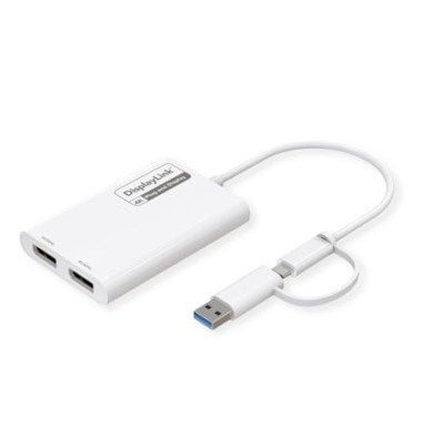 Adapter ROLINE USB typu A/C, 2x DP, z DisplayLink, 4K60