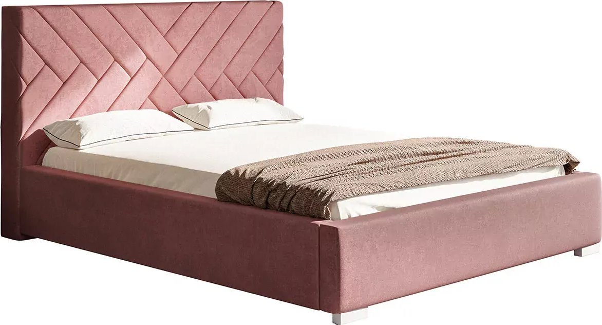 Elior Łóżko tapicerowane 160x200 Dorino 3X - 48 kolorów + materac piankowy Contrix Visco Premium