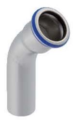Geberit Kolana 45° Mapress Edelstahl jednokielichowe 54mm (32708)