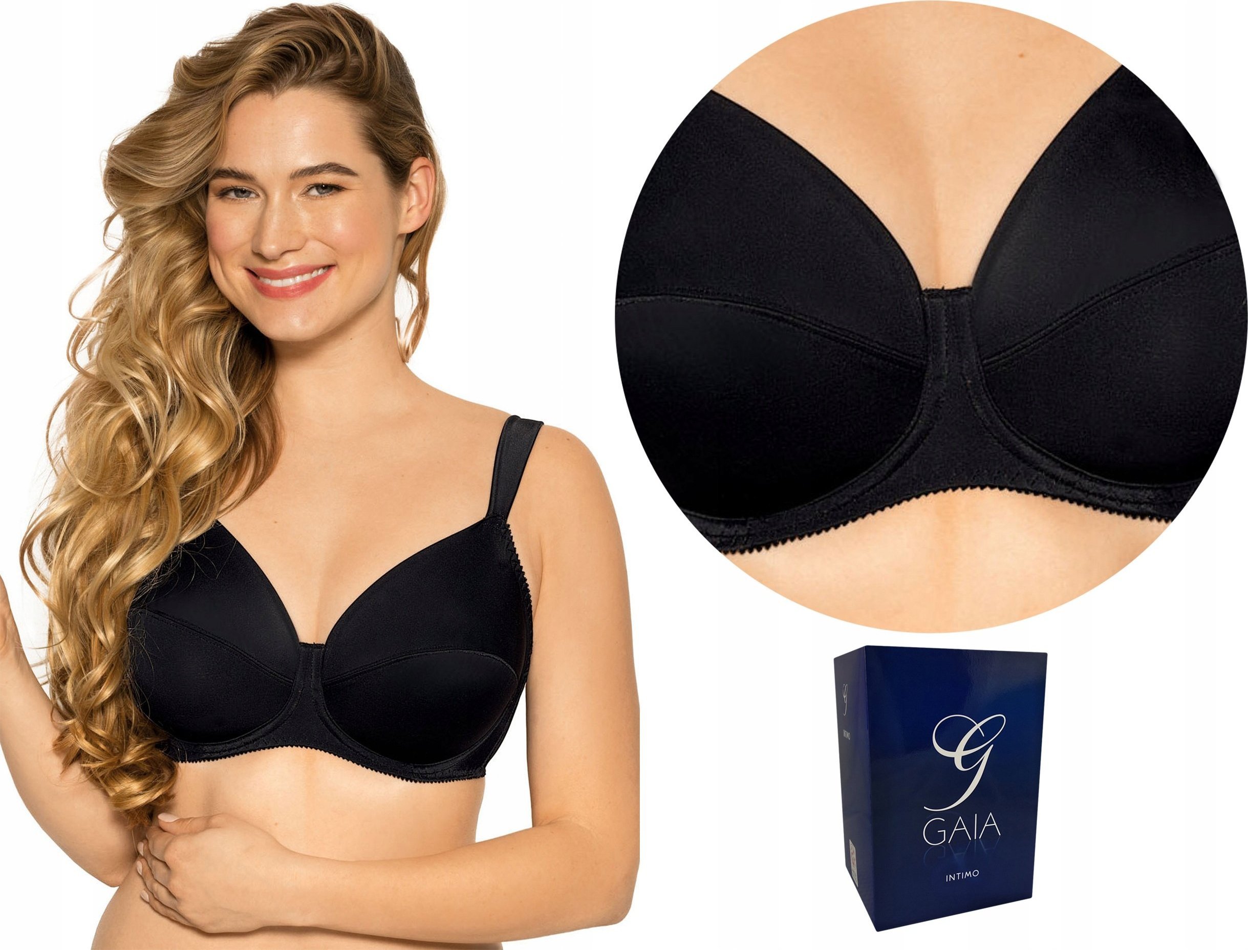 Gaia BIUSTONOSZ GAIA MADDALENA 075, SOFT, 90B, CZARNY