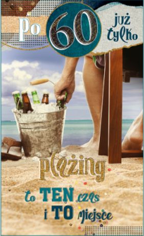 AB Card Karnet 60 Urodziny - Po 60 już tylko plażnig - DH08