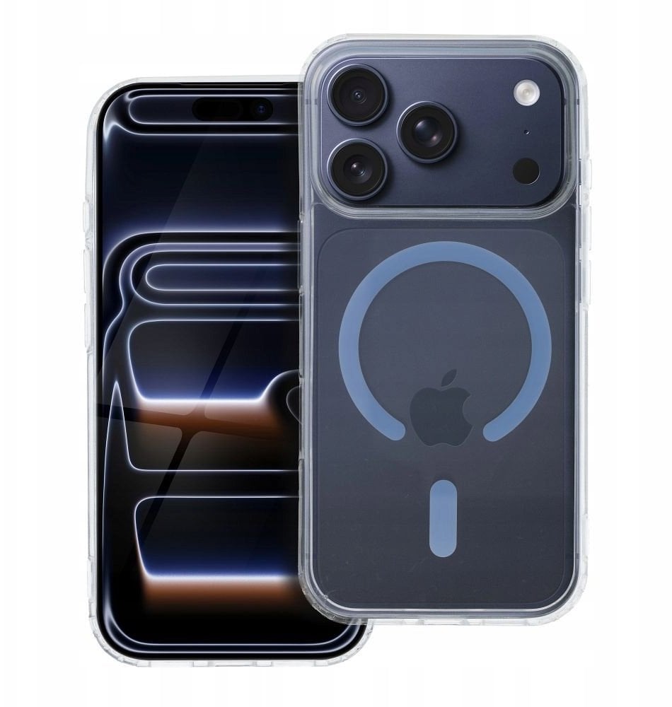 Drop Glue Colorful Ring Mag Cover kompatybilny z MagSafe pasuje do IPHONE 17 Pro jasny niebieski