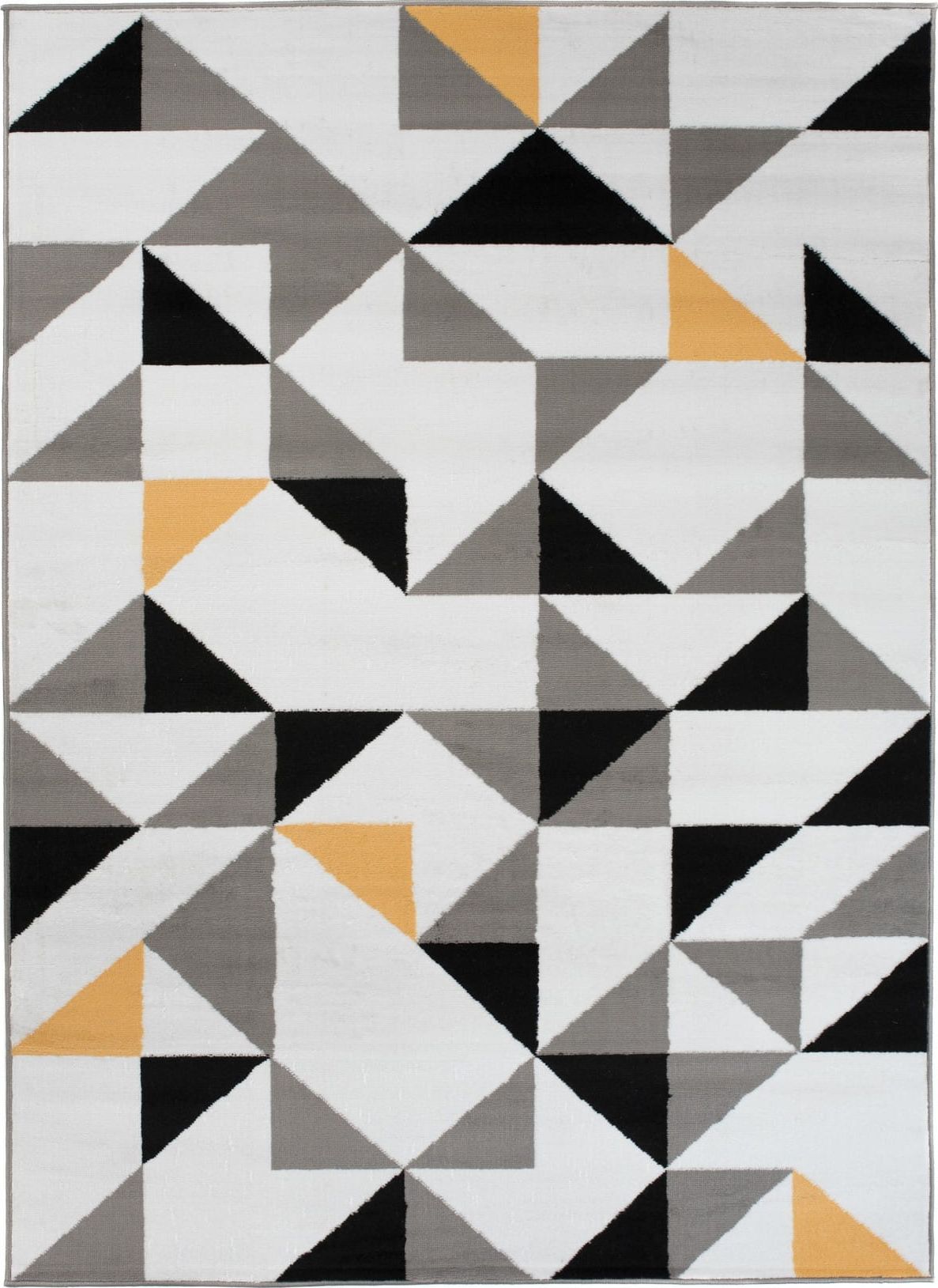 Carpetpol Dywan nowoczesny szary żółty biały komfort Z896A WHITE MAYA PP EYM (2.00*2.00)