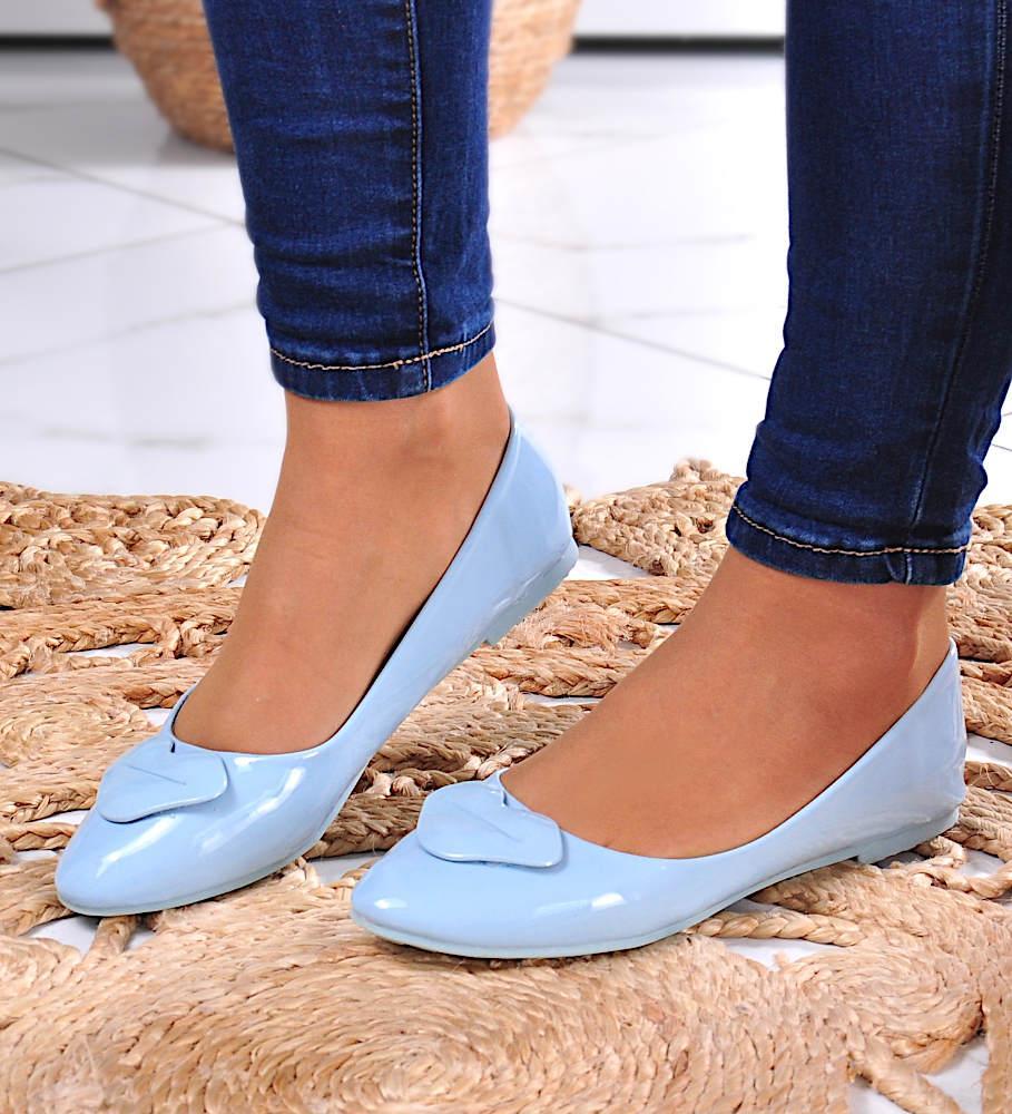 Pantofelek24 Niebieskie balerinki z ustami /B4-2 8250 S099/ 40