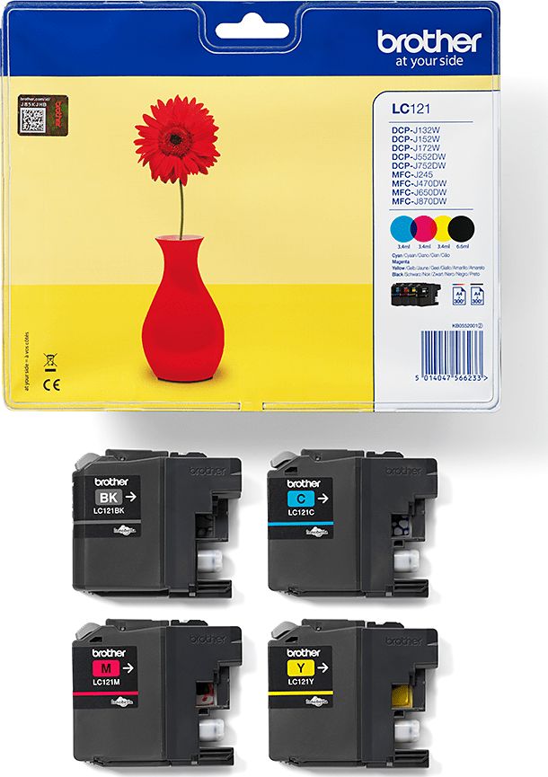 Tusz Brother Zestaw tuszy CMYK LC121VALBP