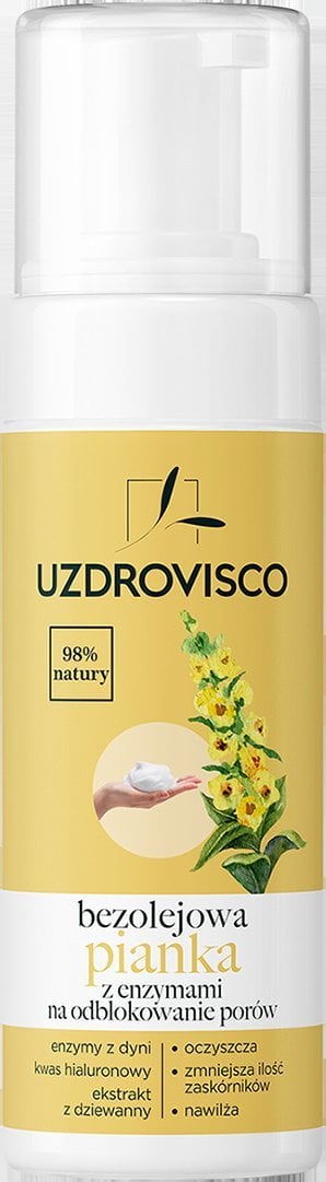 Uzdrovisco Bezolejowa pianka z enzymami, kwasem hialuronowym i ekstraktem z dziewanny 150ml