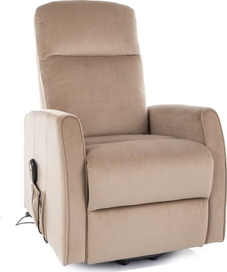 Signal Fotel rozkładany pionizujący LETO VELVET beżowy