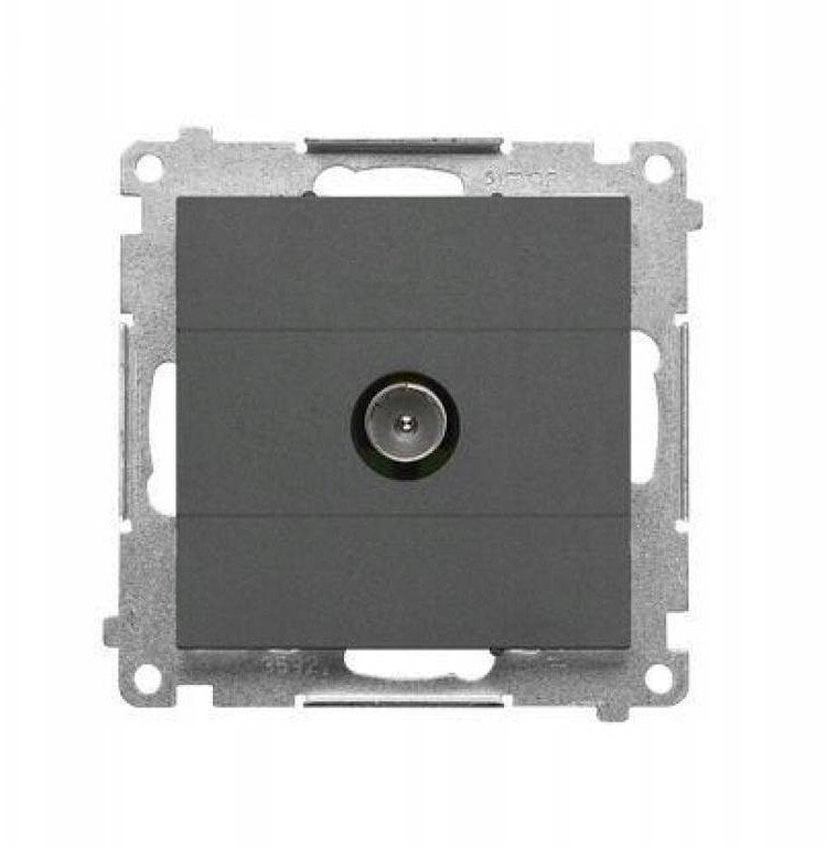 Gniazdo antenowe TV Kontakt-Simon 55 TAK1.01/116 pojedyncze moduł. Do instalacji indywidualnych grafitowy mat