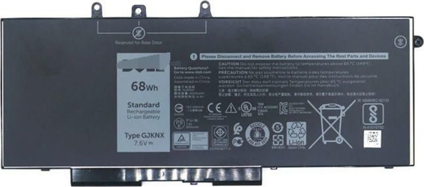 Bateria Dell Battery, 68WHR, 4 Cell,