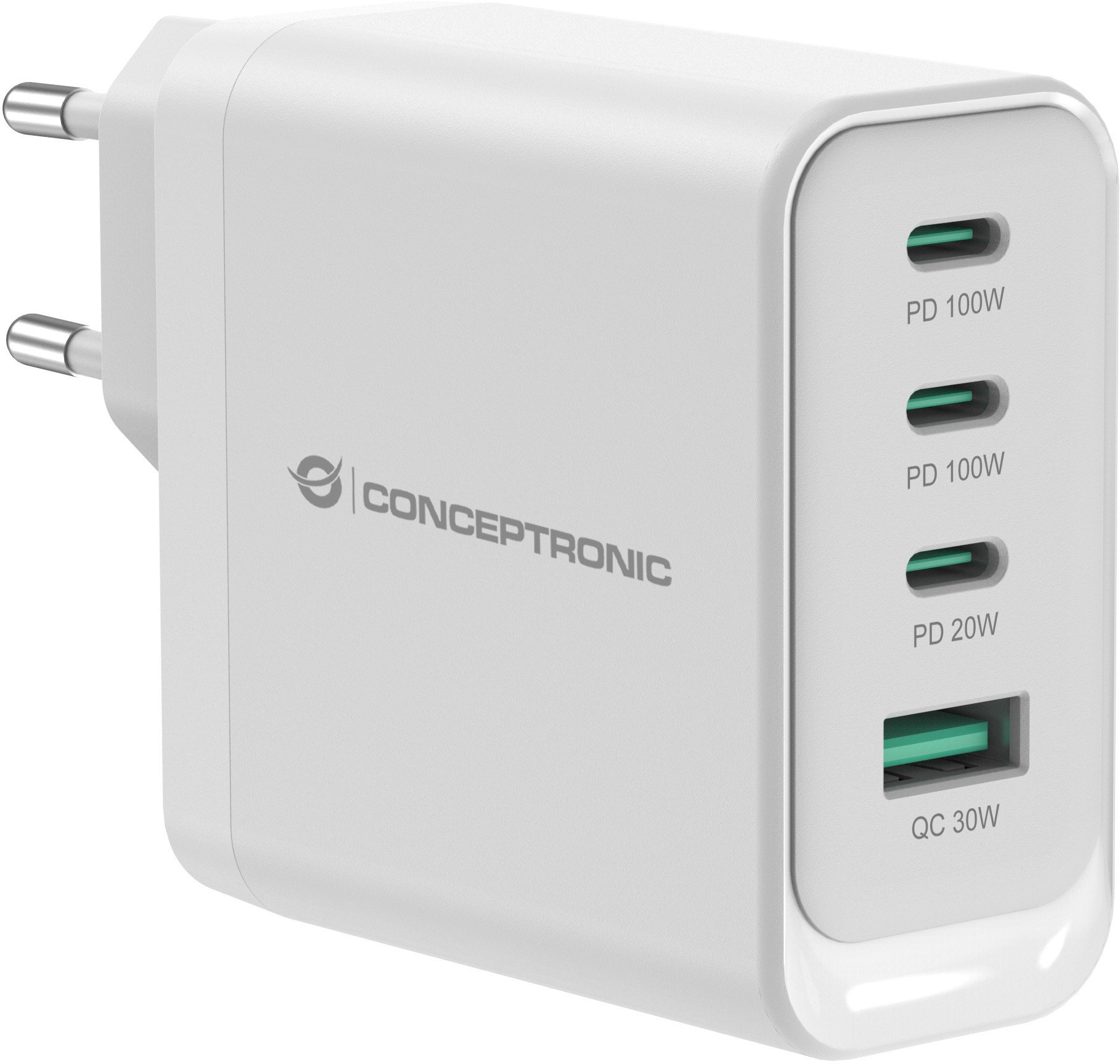 Conceptronic ALTHEA22W100 ładowarka do urządzeń przenośnych Uniwersalne Biały Prąd przemienny Szybkie ładowanie Wewnętrzna