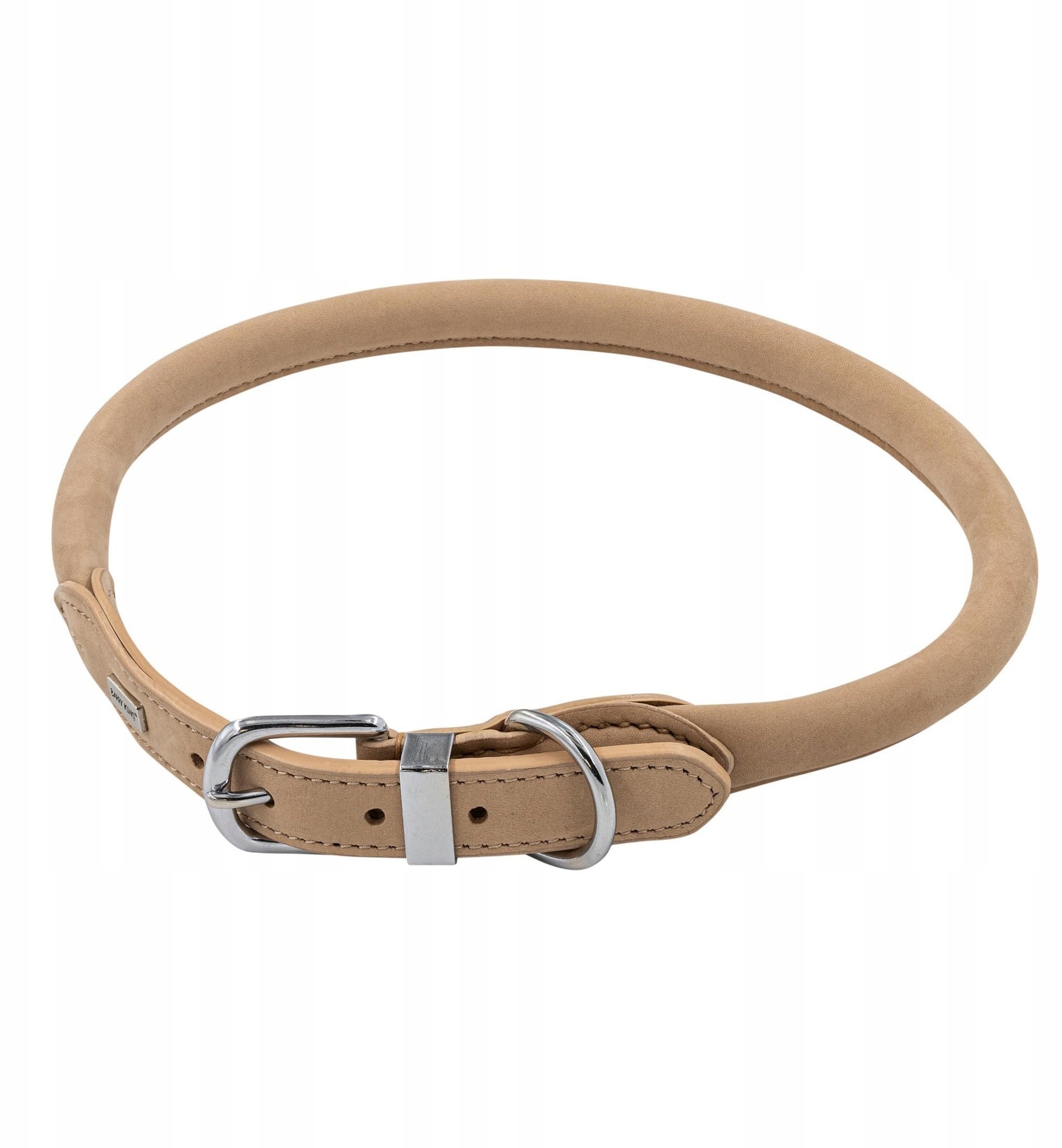 Obroża skórzana, XL-XXL 54-60m x 20 mm, jasny beż