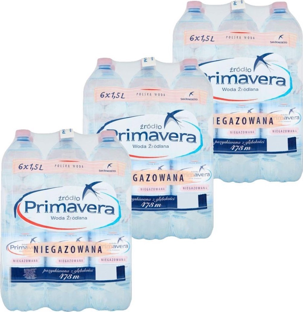 Woda Primavera Primavera Woda źródlana niegazowana 1,5 l x 18 sztuk