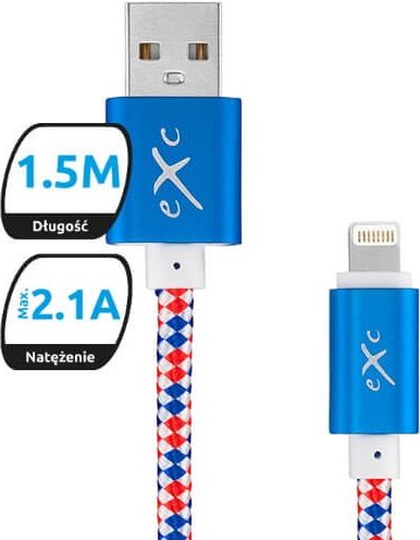 Kabel USB eXc USB-A - 1.5 m Niebieski