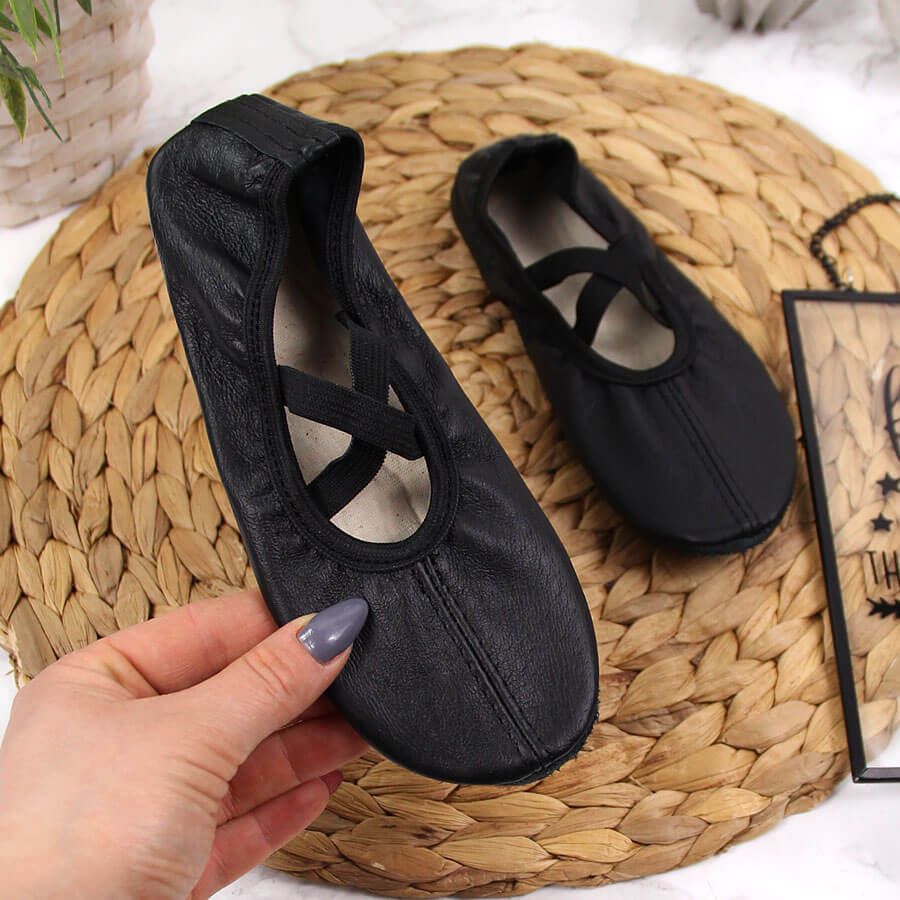 Nazo Baletki do tańca skórzane na gumki czarne Nazo 26