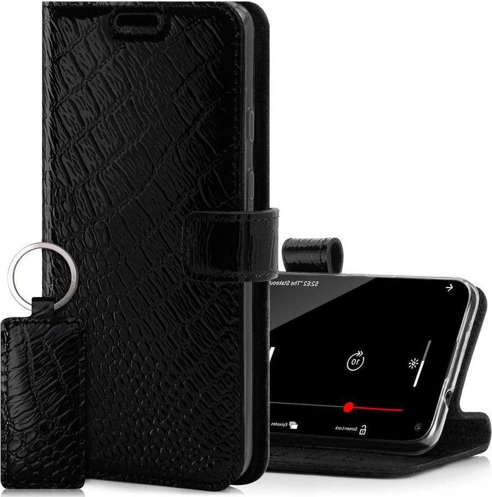 Surazo Skórzane etui na telefon RFID Wallet case - Cayme Czarny - TPU Czarne Samsung Galaxy A13 5G