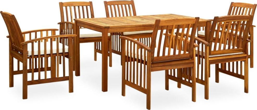 vidaXL vidaXL 7-cz. zestaw mebli ogrodowych z poduszkami, drewno akacjowe