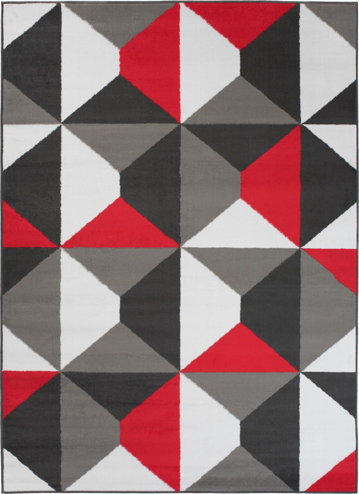 Carpetpol Nowoczesny dywan szary czerwony geometria Z902E DARK GRAY MAYA PP ESM (2.00*2.50)