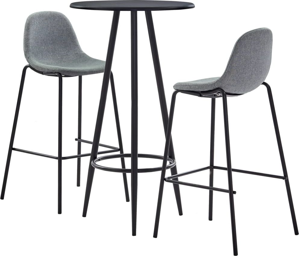 vidaXL 3-częściowy zestaw mebli barowych, tkanina, jasnoszary