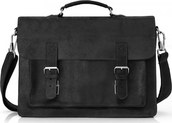 Solome GRAFITOWA SKÓRZANA TORBA LISTONOSZKA NA RAMIĘ SOLOME