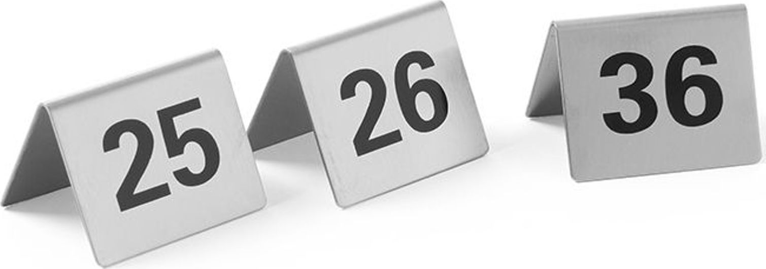 Hendi Tabliczka informacyjna NUMER STOLIKA 25-36 stal nierdzewna zestaw 12szt. - Hendi 663868 Tabliczka informacyjna NUMER STOLIKA 25-36 stal nierdzew