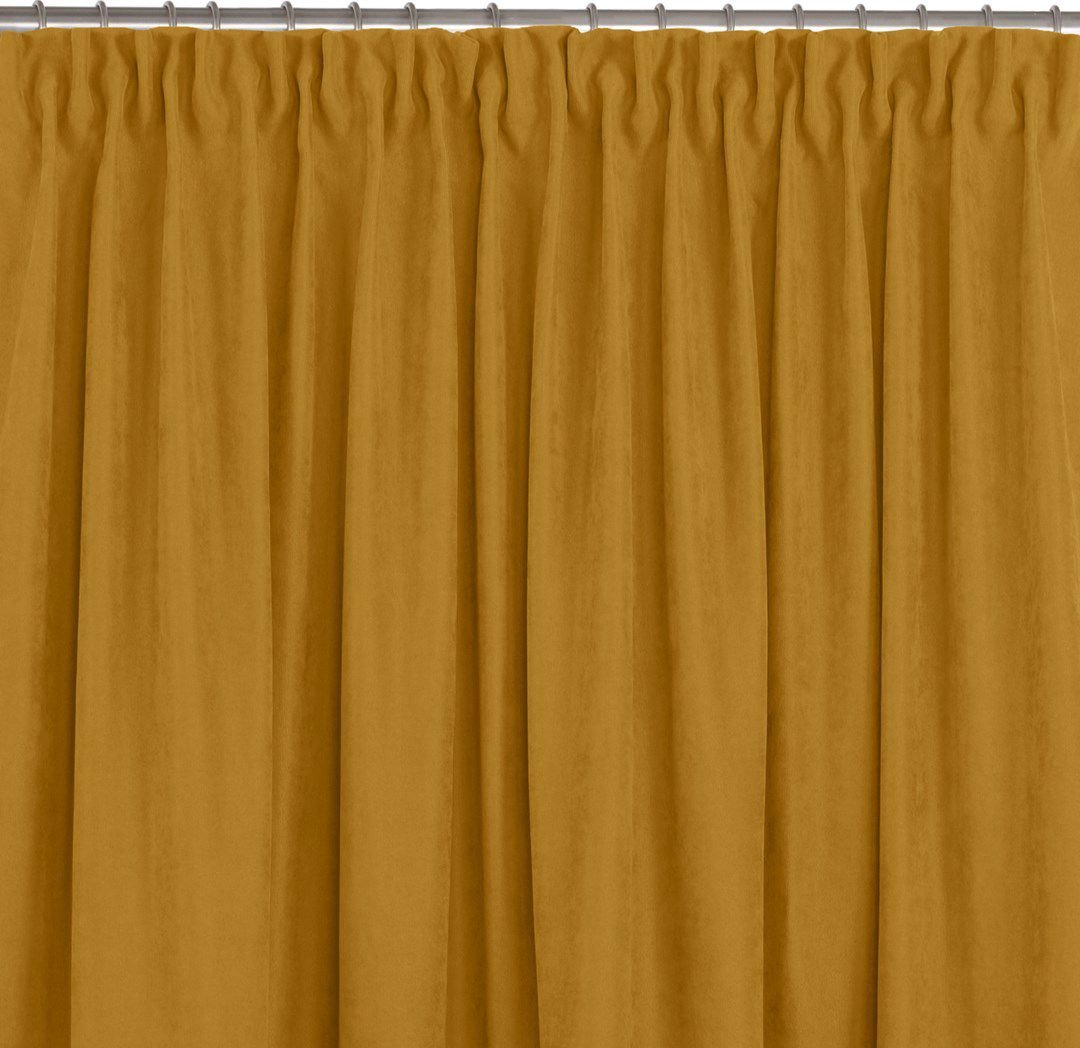 Homede Homede Zasłona MILANA szenilowa na taśmie smok 220x245 musztardowa wzór 1