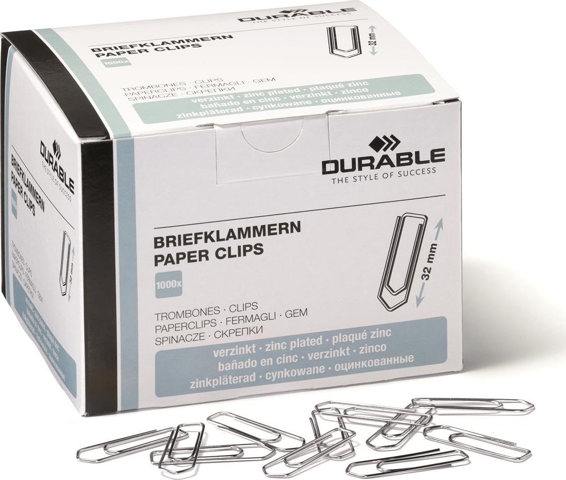 Durable DURABLE Briefklammern 32 mm 1000 Stück verzinkt