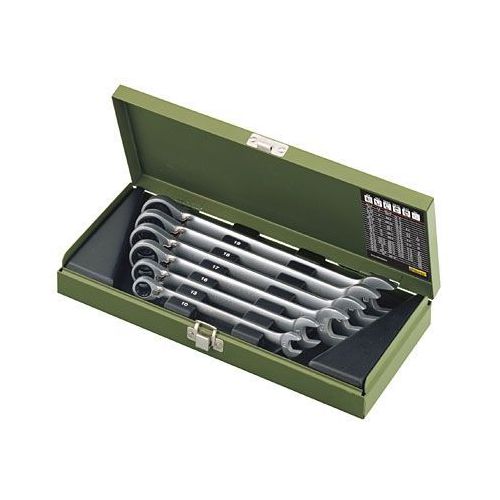 Proxxon Zestaw kluczy płasko-oczkowych z grzechotką 10-19mm 6szt. (PR23124)