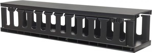 Techly Organizer kabli 2U do szaf rack 19 z pokrywą, czarny