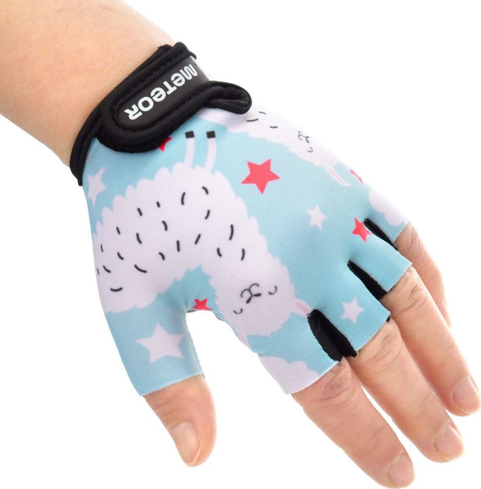 Rękawiczki rowerowe dla dzieci Meteor Alpacas błękitne 17392-17393-17394 M