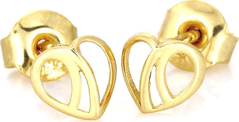 Lovrin Złote kolczyki 333 ażurowe serca serduszka 8kt