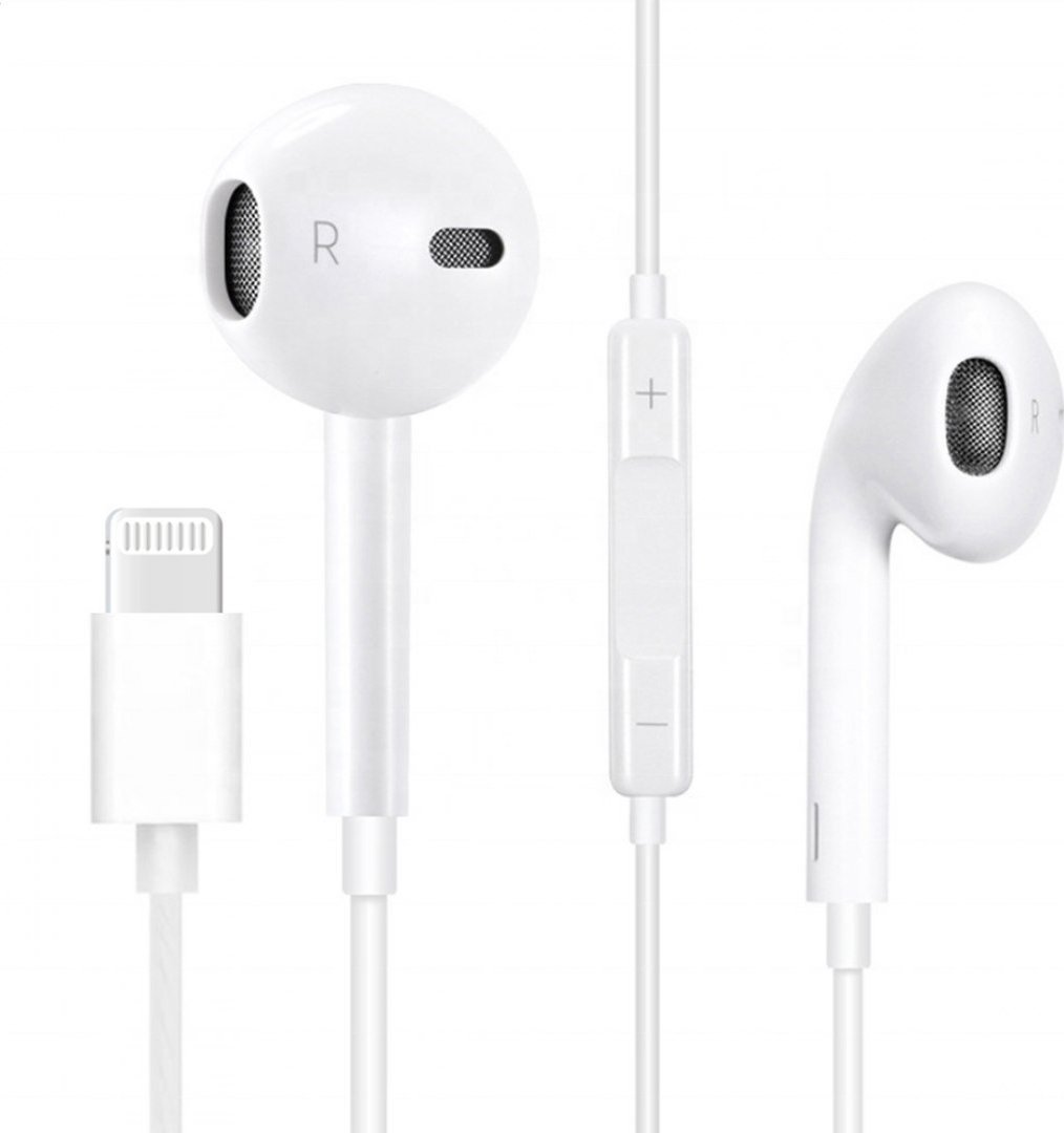 Słuchawki Fiesta FIESTA EARPHONES WITH MIC LIGHTNING SŁUCHAWKI PRZEWODOWE DOUSZNE Z MIKROFONEM WHITE [45648]