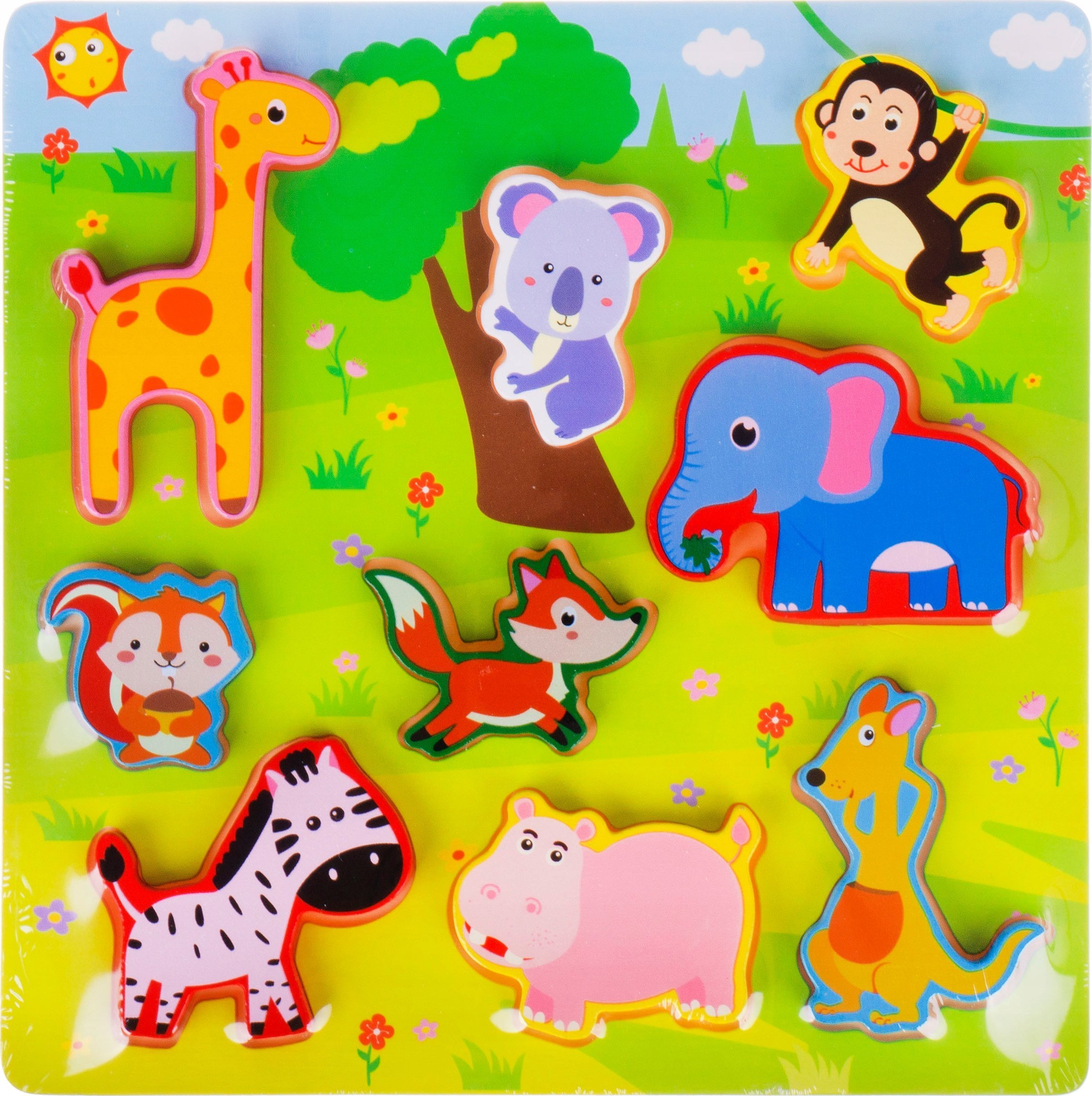 Hipo Puzzle drewniane zwierzęta 9el HPA116 32291