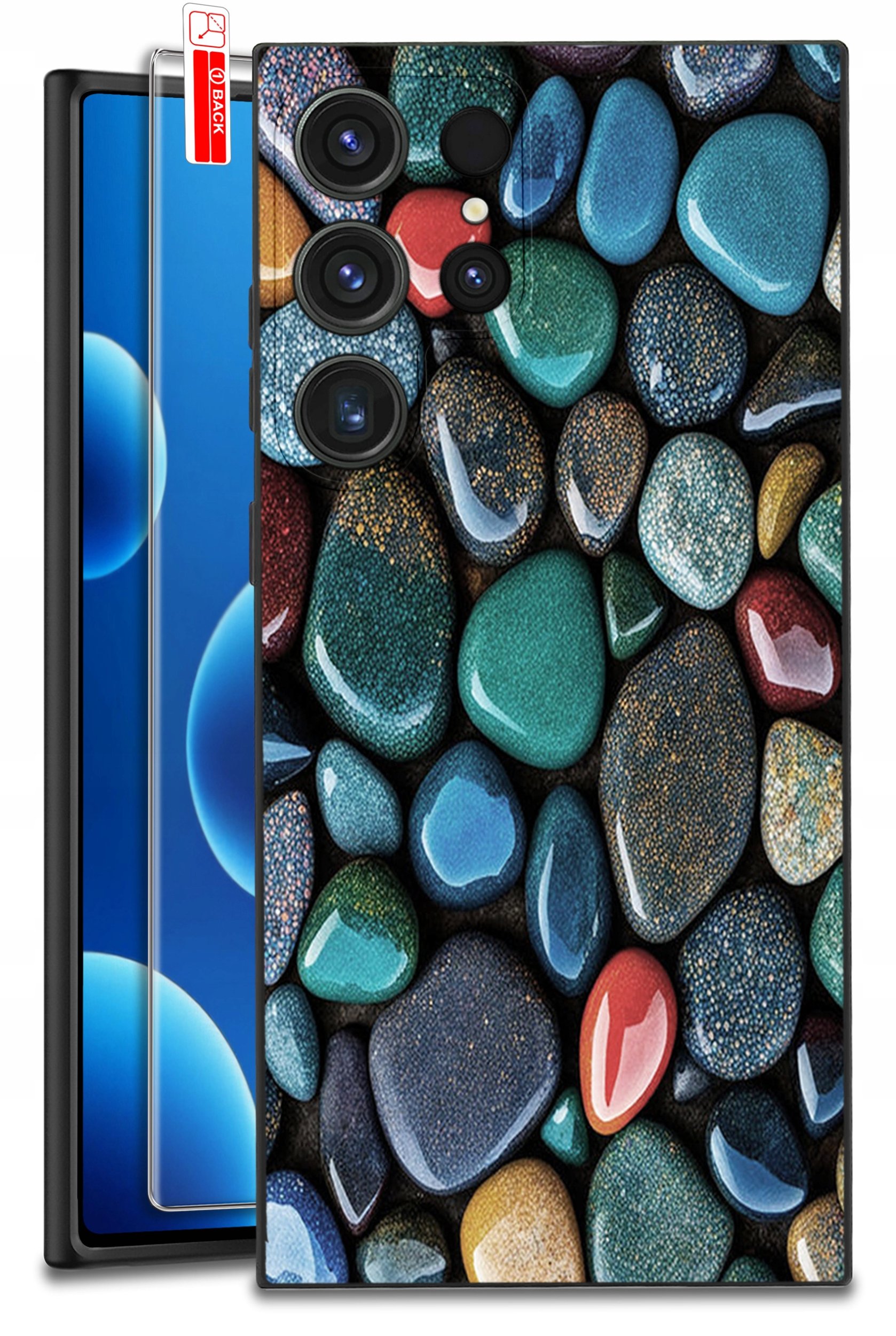 ETUI do Samsung Galaxy S25 Ultra WZORY | SILIKONOWE MATT CASE + SZKŁO 9H