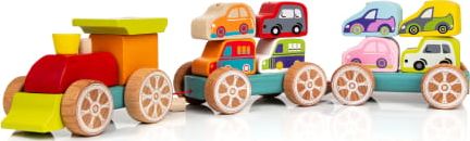Cubika Drewniany pociąg z samochodami 18m+ Cubika