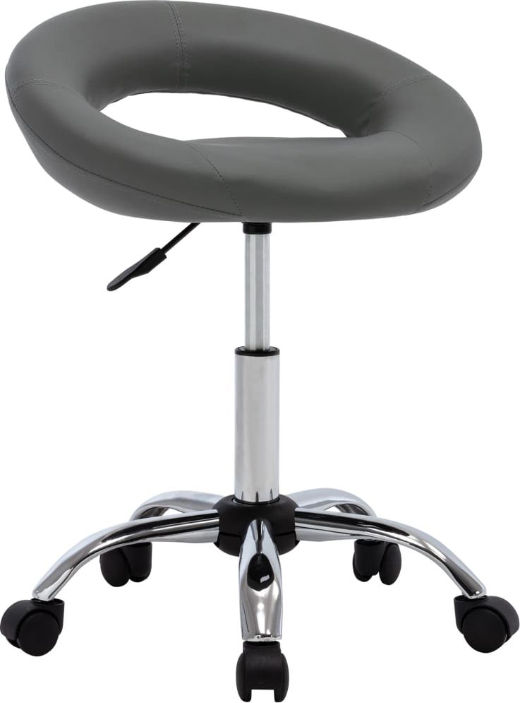 vidaXL Krzesło robocze na kółkach szare sztuczna skóra VidaXL