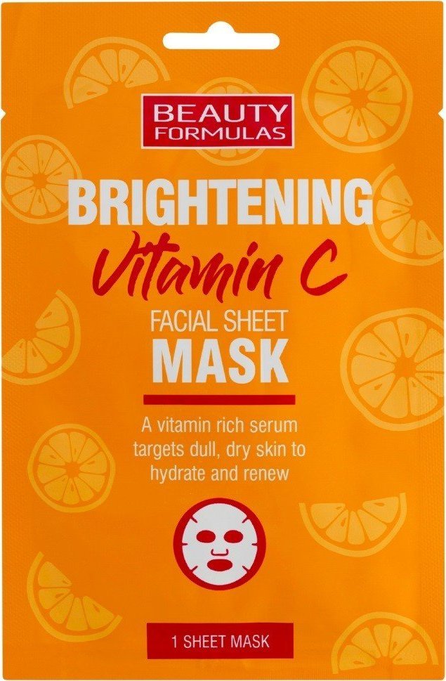 Beauty Formulas BEAUTY F TWARZ Maska rozjaśn. Wit.C Płachta 1szt&