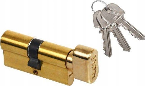 LOB Wkładka do zamka z gałką 35/30 mm Mosiężna + 3 klucze