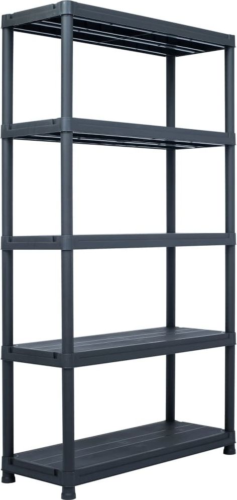 vidaXL Regał magazynowy czarny 500 kg plastikowy