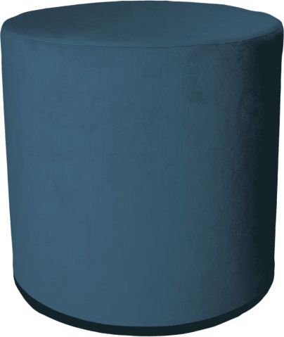 Elior Granatowa okrągła tapicerowana pufa welurowa - Santia